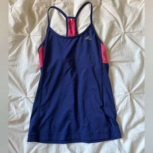 Adidas Navy and Pink Tank Top